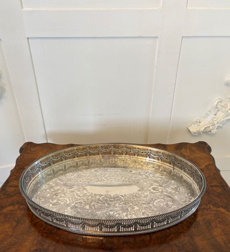 Outstanding Quality Small Antique Edwardian Silver Plated Tea Tray